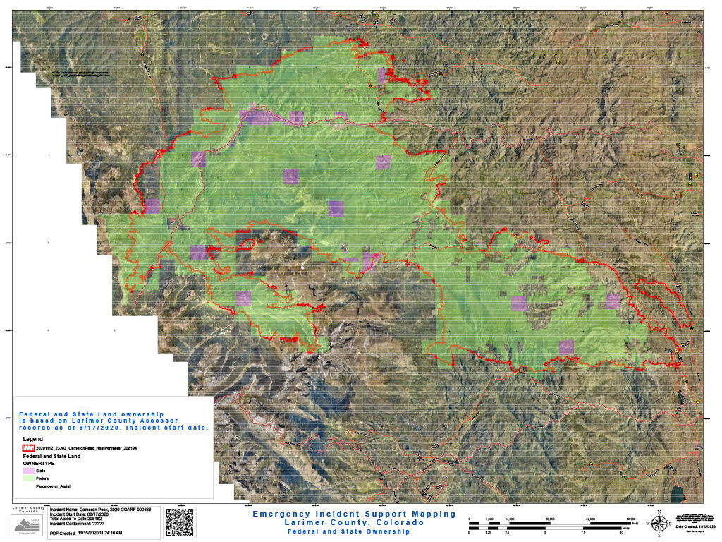 Cameron Peak Fire Map, Nov. 16, 2020